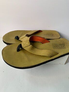 CLARKS THONG FLIP FLOPS LEATHER MENS SIZE 10M  71397